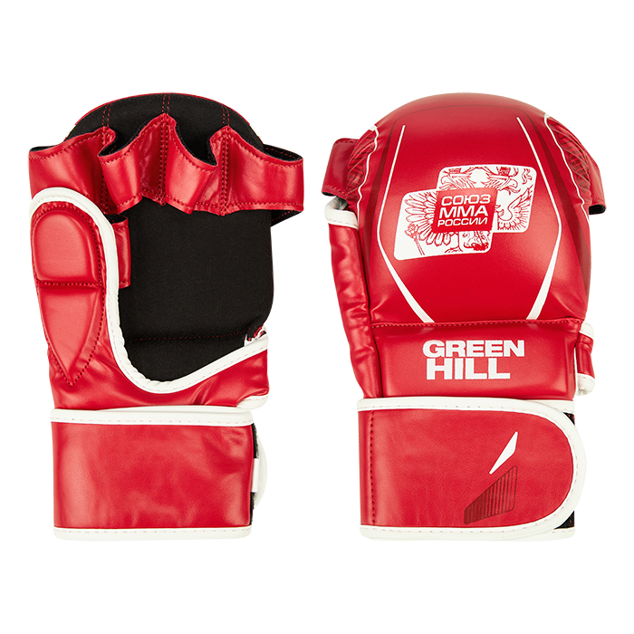  Перчатки GREEN HILL СОЮЗ MMA РОССИИ красные 