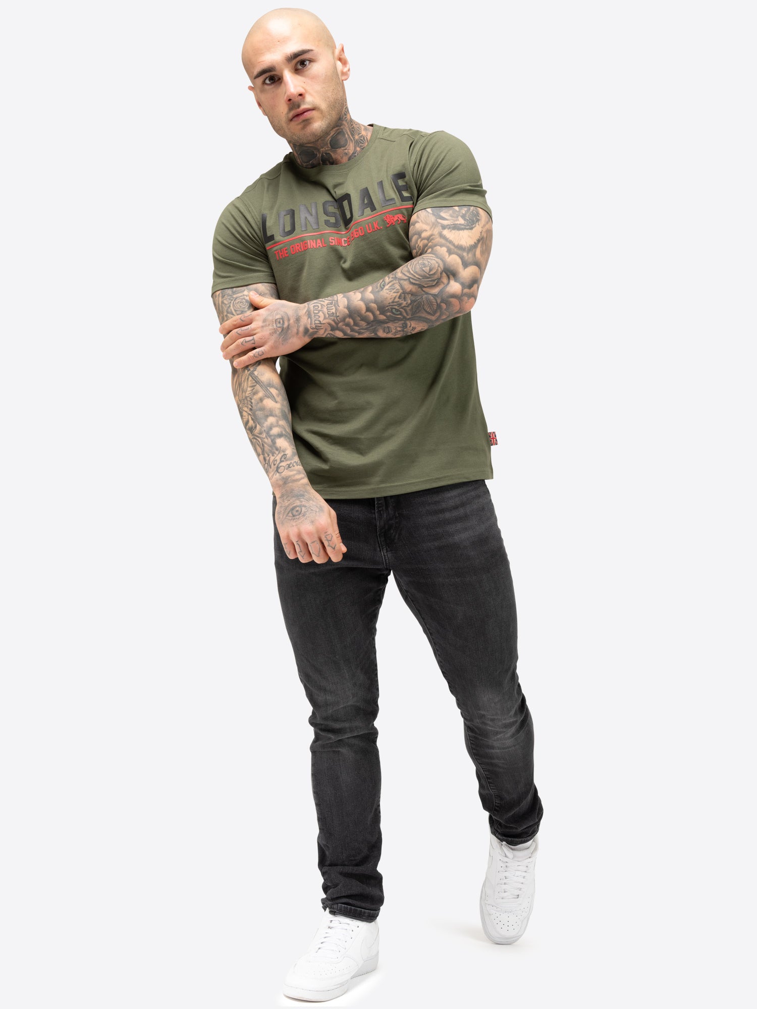  Футболка LONSDALE CRANTOCK оливковая 