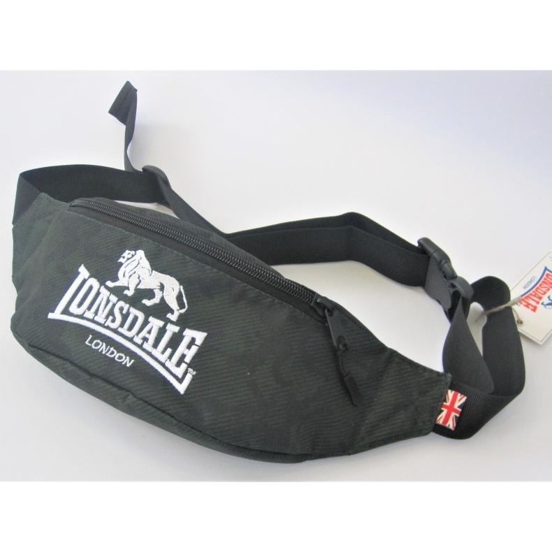  Сумка поясная Lonsdale черно зеленая 