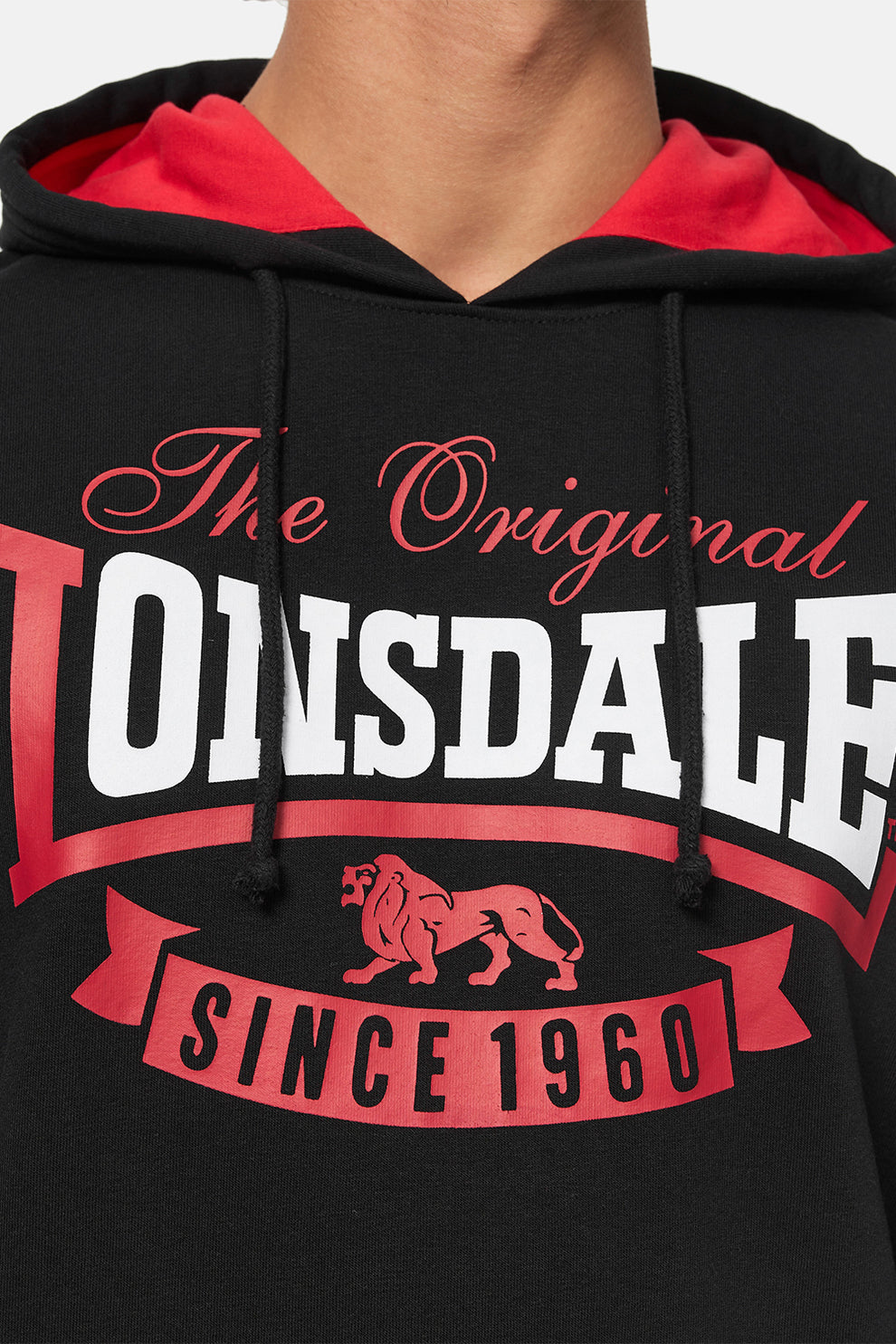  Худи LONSDALE STOTFIELD Black/Red 