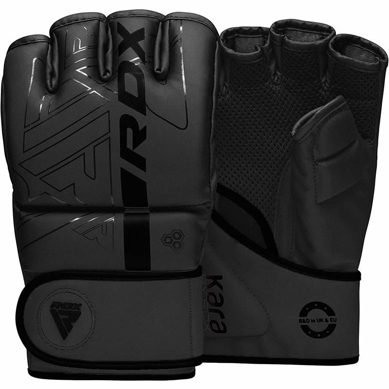  Перчатки для грэпплинга RDX F6 KARA черные матовые 