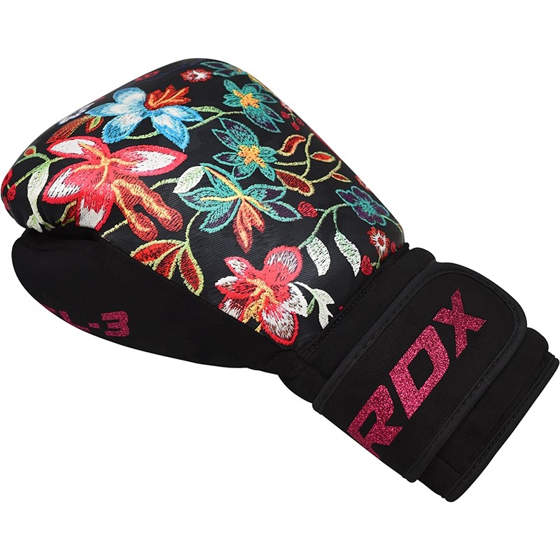  Боксерские перчатки RDX FL3 FLORAL черные 