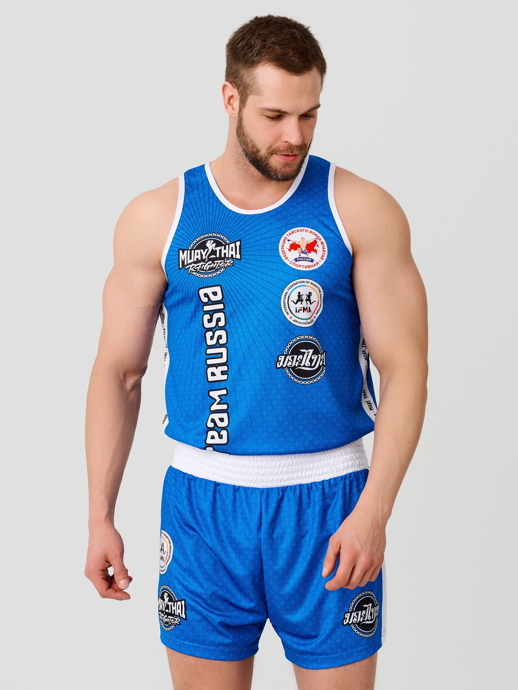  Майка тренировочная RFighter ФТБР-TEAM RUSSIA синяя 