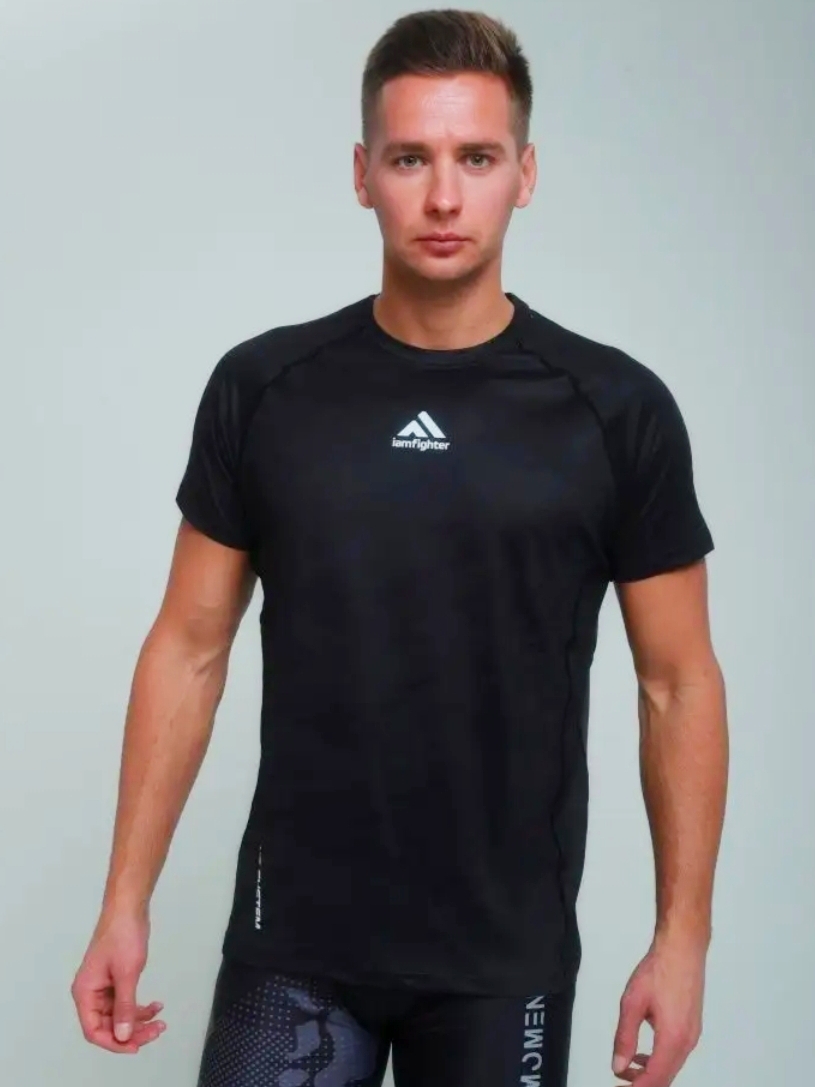  Тренировочная футболка Iamfighter Running HardDay черная 