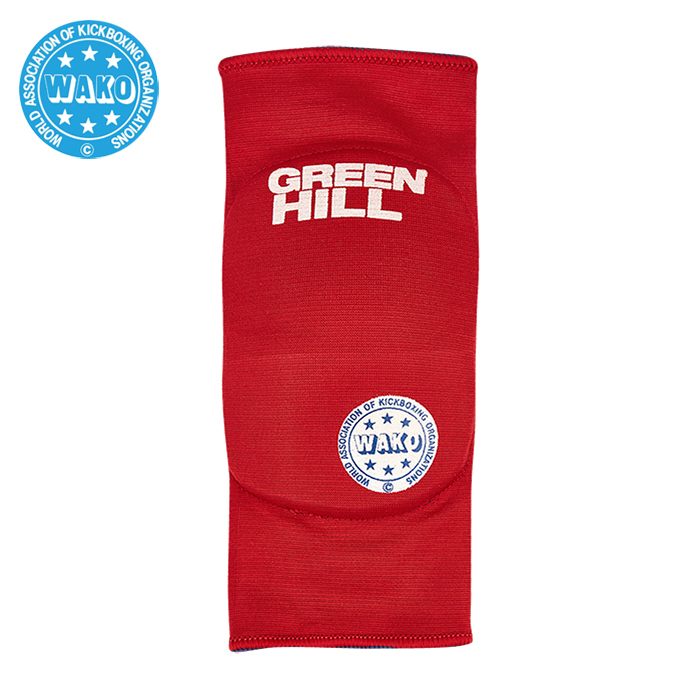  Налокотники GREEN HILL для кикбоксинга WAKO Approved двух сторонние синий красный 