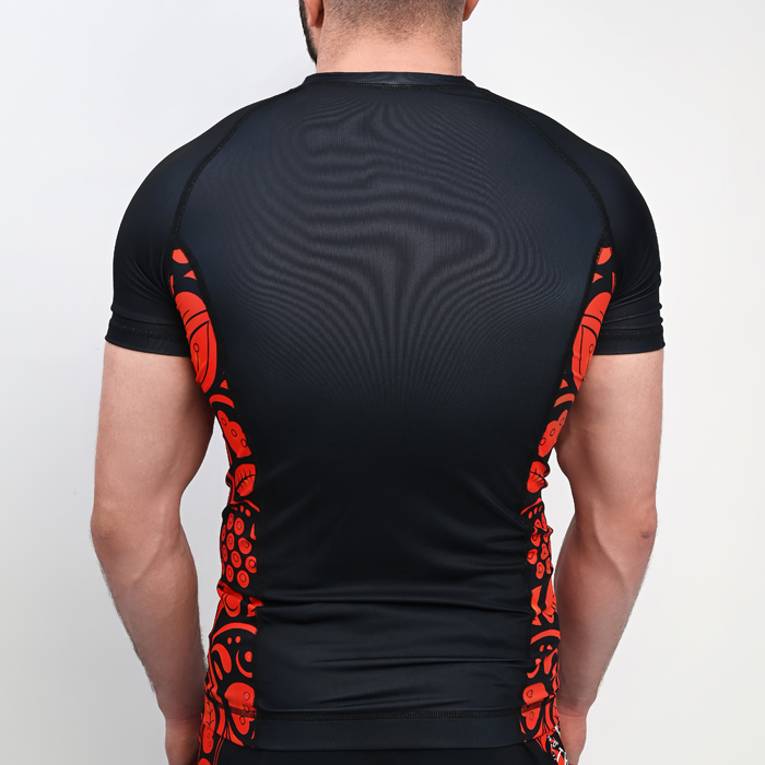  Рашгард Hardcore Training Russian Pattern SS Black/Red 