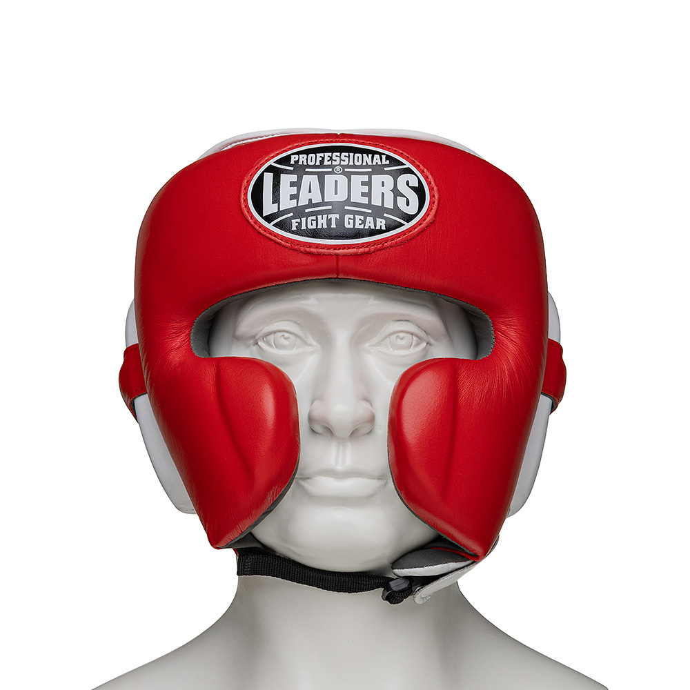  Шлем боксерский LEADERS LS MEX VELCRO RD/WH 