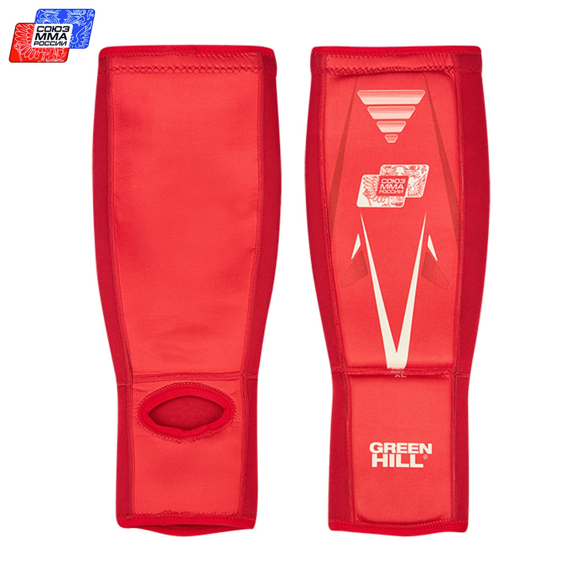  Защита голени и стопы GREEN HILL СОЮЗ ММА красный 