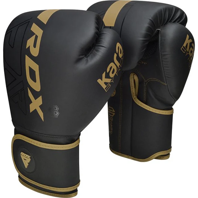  Боксерские перчатки RDX BGR F6 KARA черно золотые 