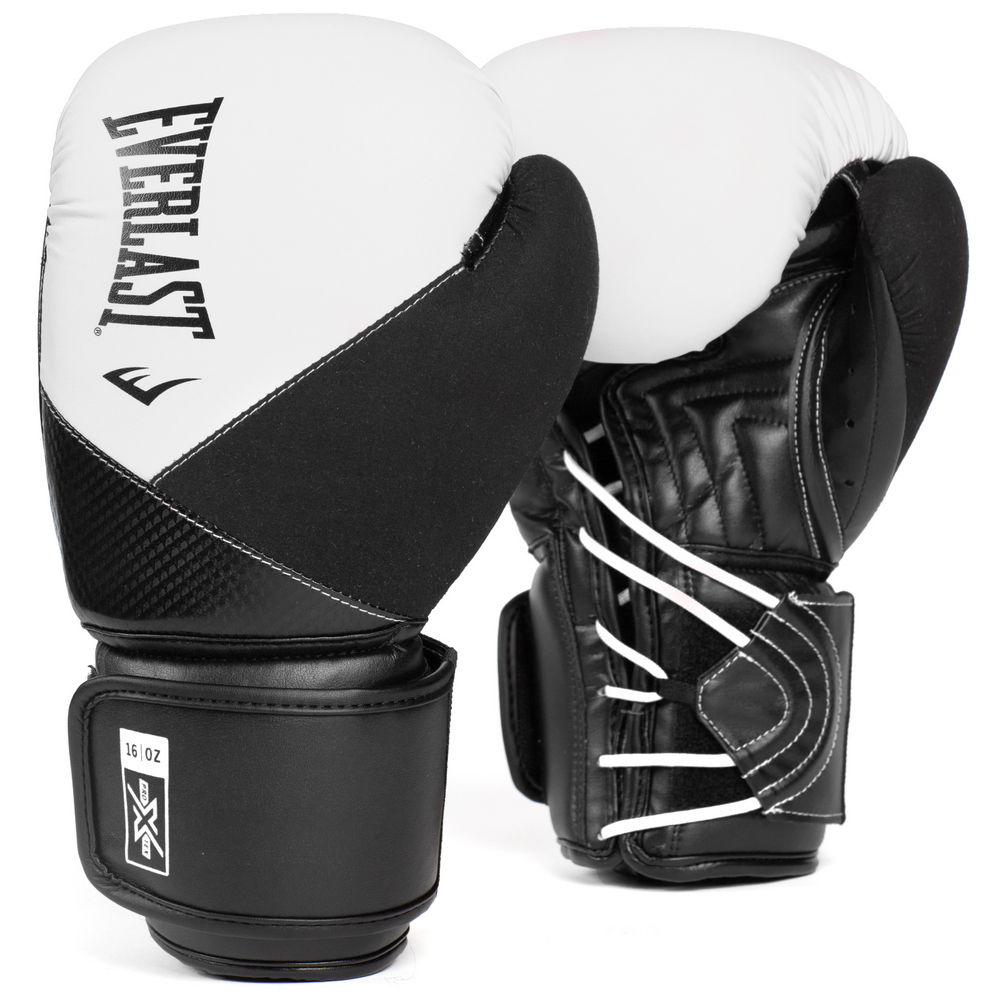  Боксерские перчатки Everlast Protex PU черно белые 