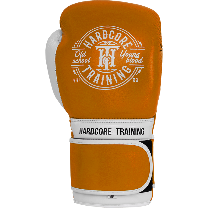  Боксерские перчатки Hardcore Training Premium Mustard/White 