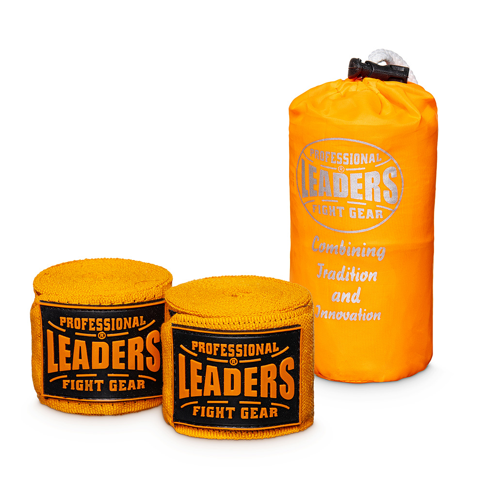  Бинты боксерские LEADERS PRO 84/16 оранжевые 