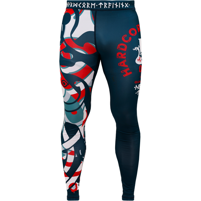  Компрессионные штаны Hardcore Training Nordic Pattern Blue/White 