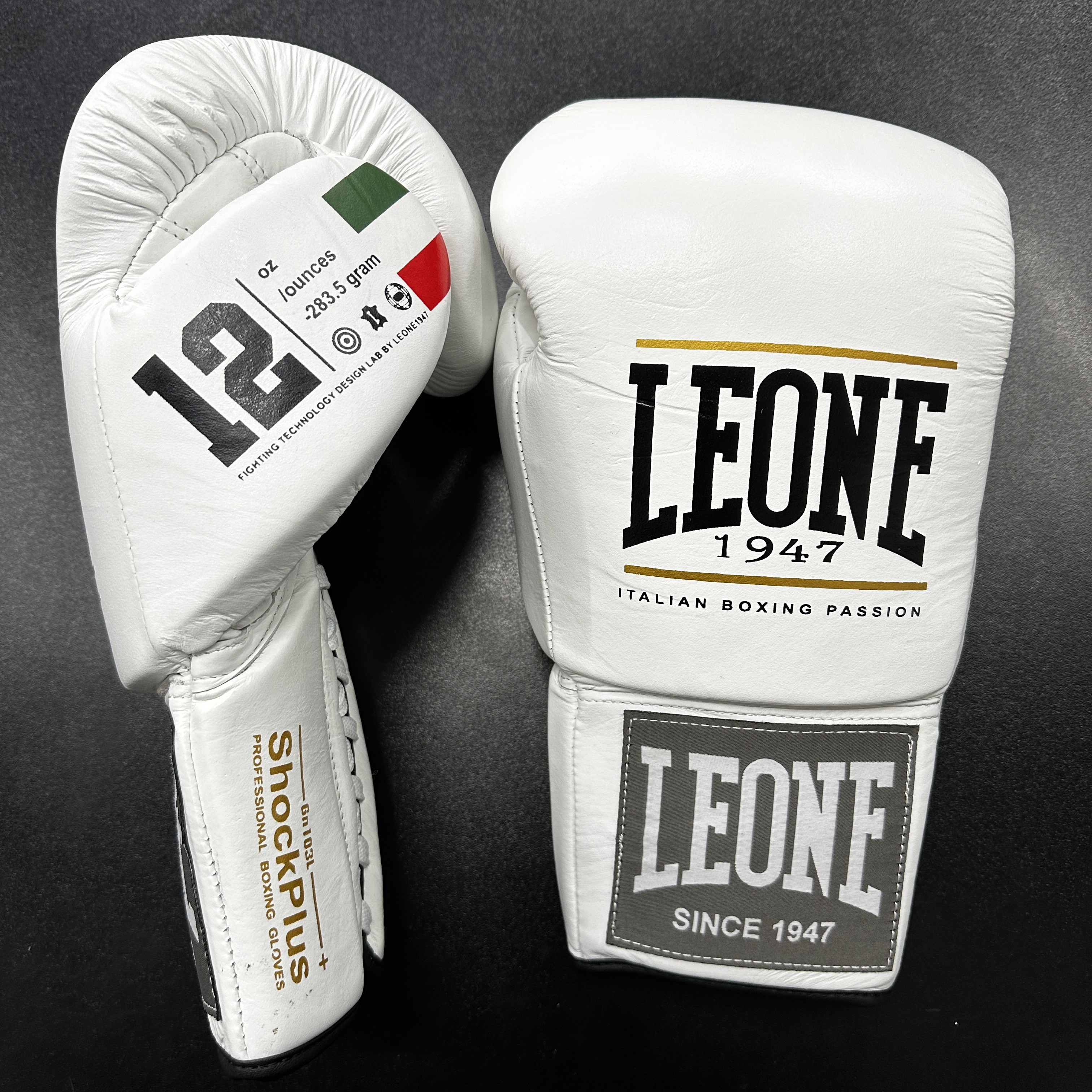  Боксерские перчатки Leone 1947 на шнуровке белые 