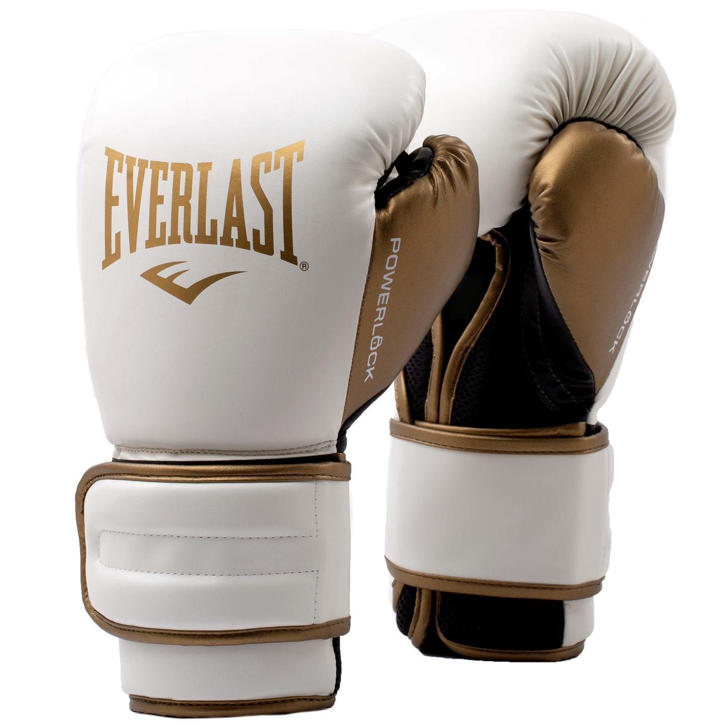  Боксерские перчатки Everlast Powerlock PU 2 бел/зол 
