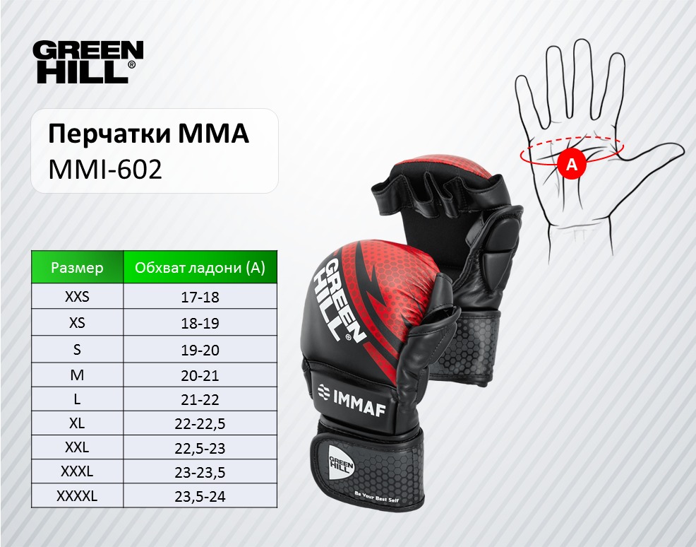  Перчатки MMA IMMAF approved черно-красные  