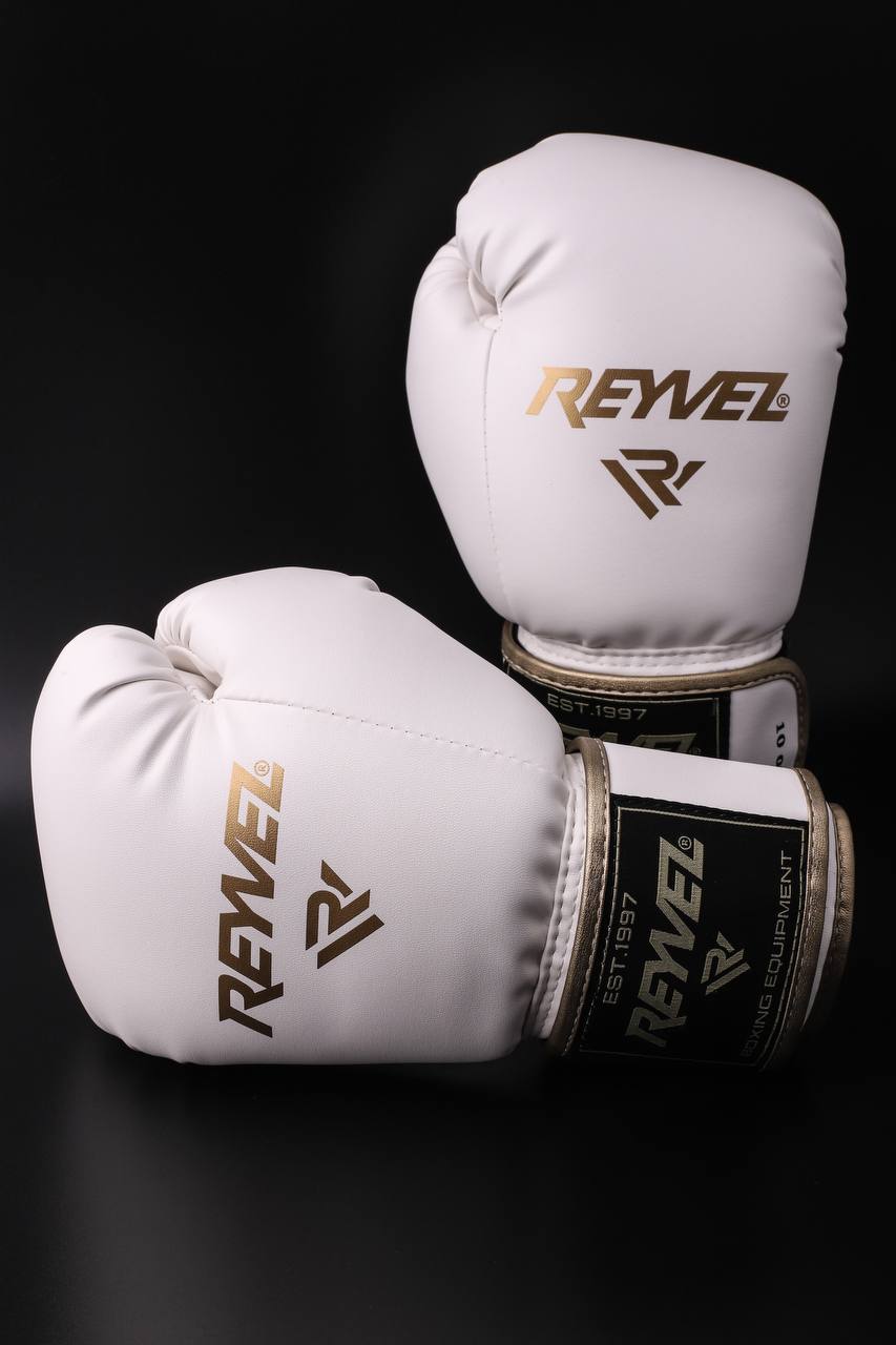 Боксерские перчатки Reyvel 80 белые 