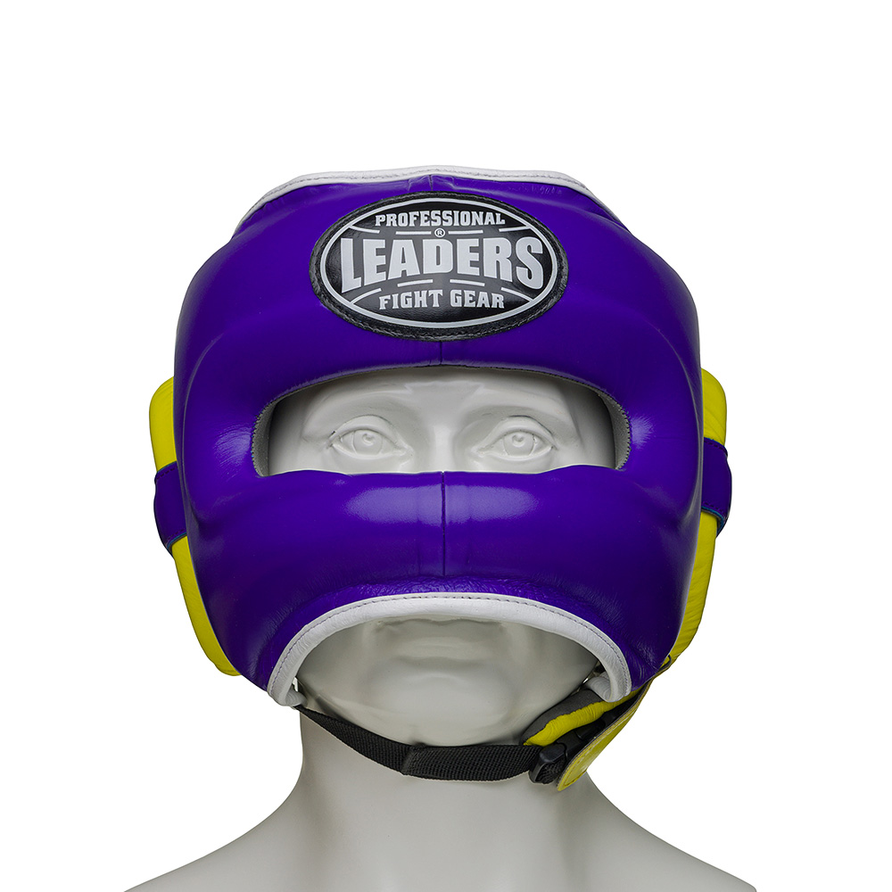  Шлем боксерский LEADERS FANCY с бамперной защитой PUR/YL 
